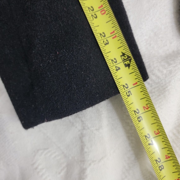 MARVIN RICHARDS Womens Black Wool Cashmere Blend Button Front Short Coat L - Picture 14 of 16